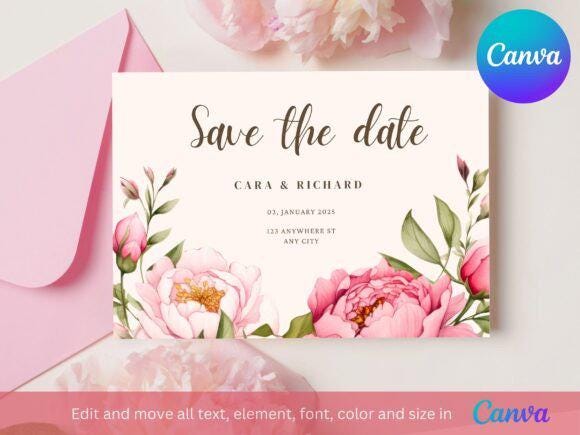 Wedding Invite Template, Digital Wedding