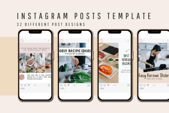 Instagram Post Canva Template, Korean Cuisine