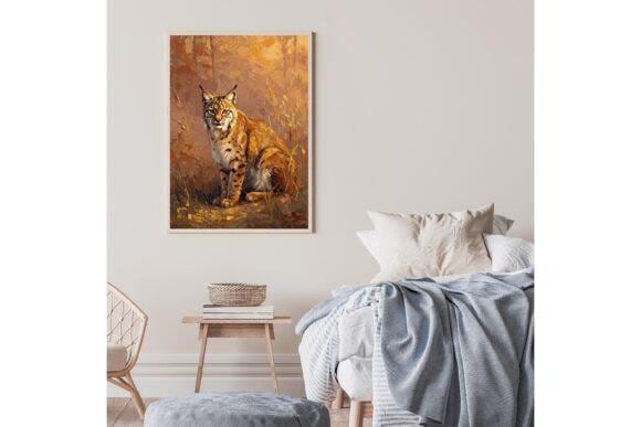 Lynx Cat Printable Wall Art, Lynx Cat Digital Download Art, Wild Lynx Cat Wall Art Print