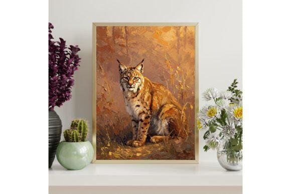 Lynx Cat Printable Wall Art, Lynx Cat Digital Download Art, Wild Lynx Cat Wall Art Print