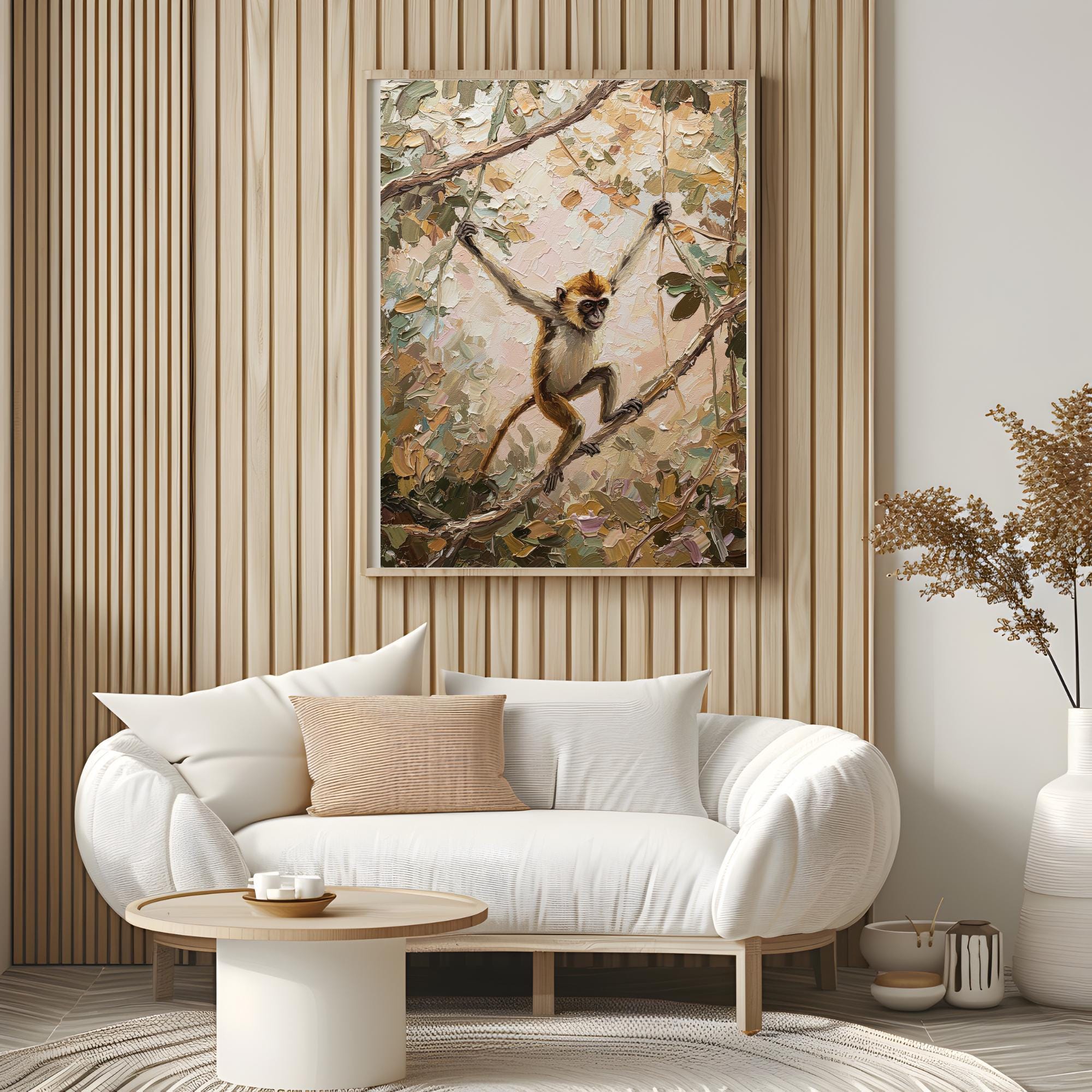 Macaque Monkey Printable Wall Art, Macaque Monkey Digital Art Print , Digital Wall Art