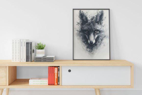 Ghost Fox Fantasy Beautiful Wall Art, Mystical Ghost Fox Wall Art, Beautiful Ghost Fox Printable Wall Art