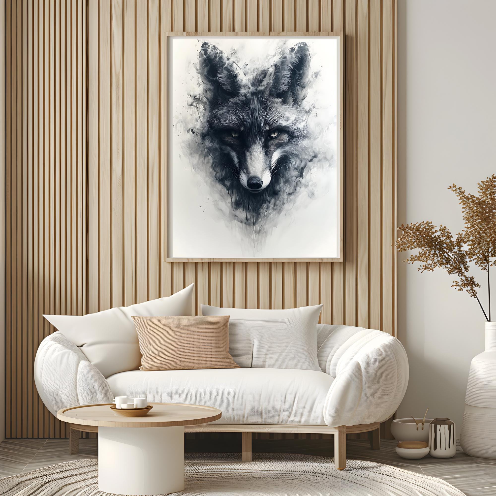 Ghost Fox Fantasy Beautiful Wall Art, Mystical Ghost Fox Wall Art, Beautiful Ghost Fox Printable Wall Art