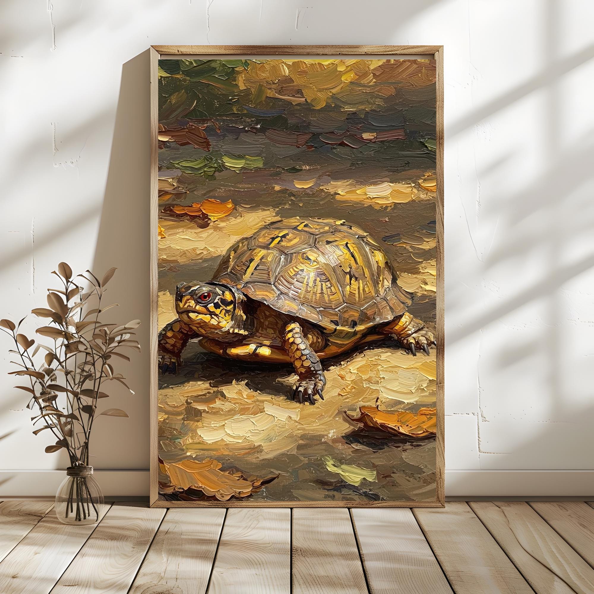 Box Turtle Printable Wall Art, Cute Box Turtle Wall Art Printable, Printable Box Turtle Art