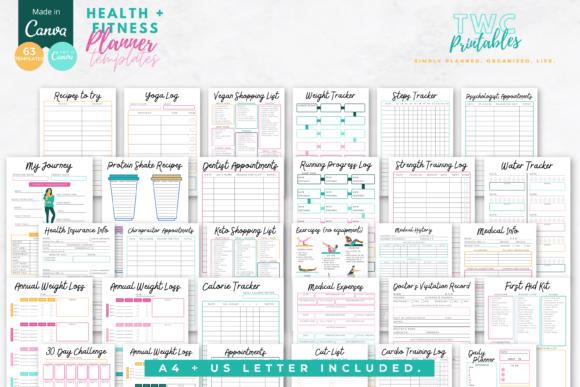 Health and Fitness Planner, Health Planner, Fitness planner, Daily Planner, Weekly Planner