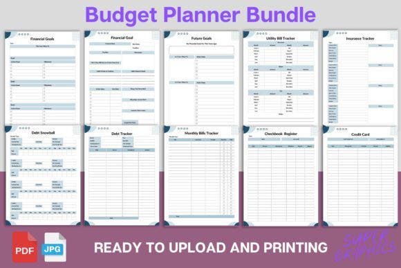 Budget planner, Finance Planner, Weekly Budget, Monthly Budget, Yearly Planner