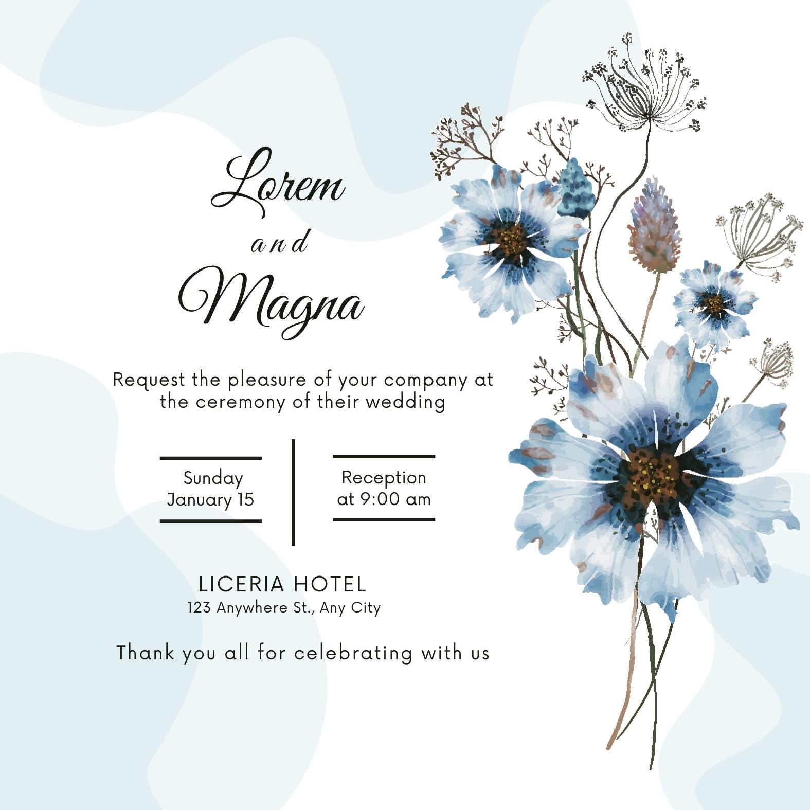 Wedding Invitation Templates, Printable Wedding Invite