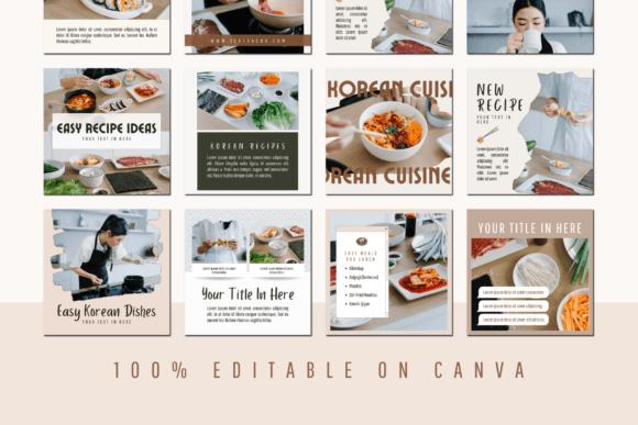 Instagram Post Canva Template, Korean Cuisine