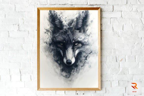 Ghost Fox Fantasy Beautiful Wall Art, Mystical Ghost Fox Wall Art, Beautiful Ghost Fox Printable Wall Art
