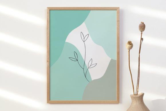 Printable Blue Abstract Wall Art, Gift for Her, Modern Blue Abstract Wall Art, Printable Wall Art