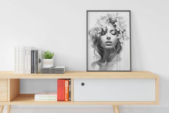 Beautiful Dreamy Girl Painting Wall Art, Beautiful Girl Painting Printable, Dreamy Girl Art Print,