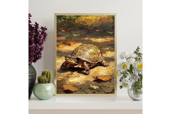 Box Turtle Printable Wall Art, Cute Box Turtle Wall Art Printable, Printable Box Turtle Art
