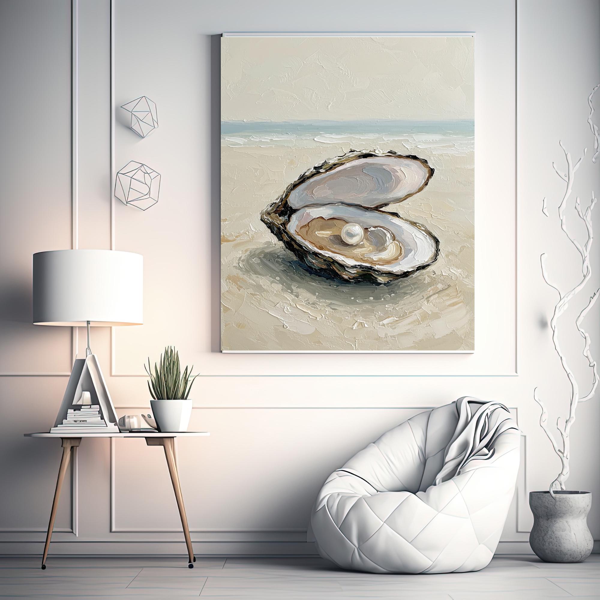 Ocean Pearl Printable Wall Art Decor, Coastal Digital Download, Beach-Themed Decor, Sea-Inspired Minimalist Art