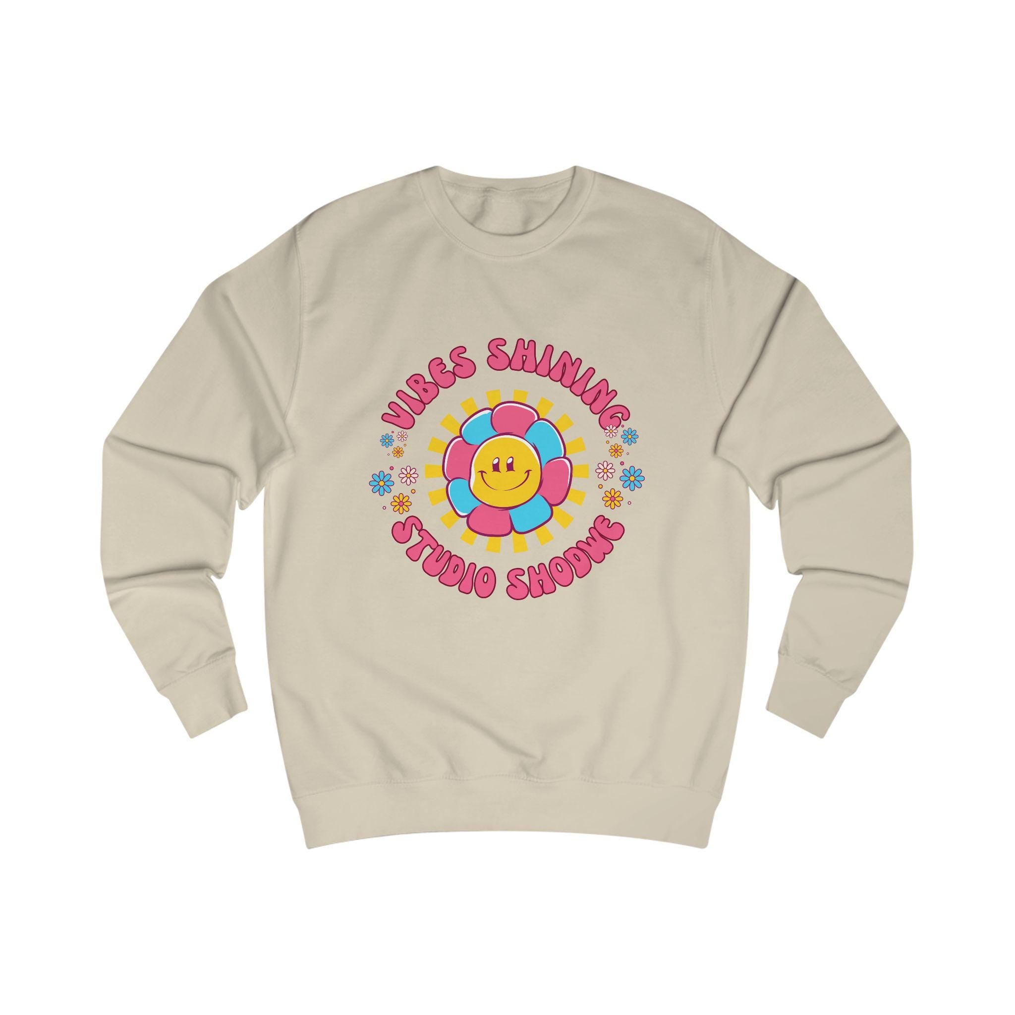 Retro Flower Power Unisex Sweatshirt, Cozy Gift, 70s Vibe, Studio Vibes, Casual Style, Trendy Apparel