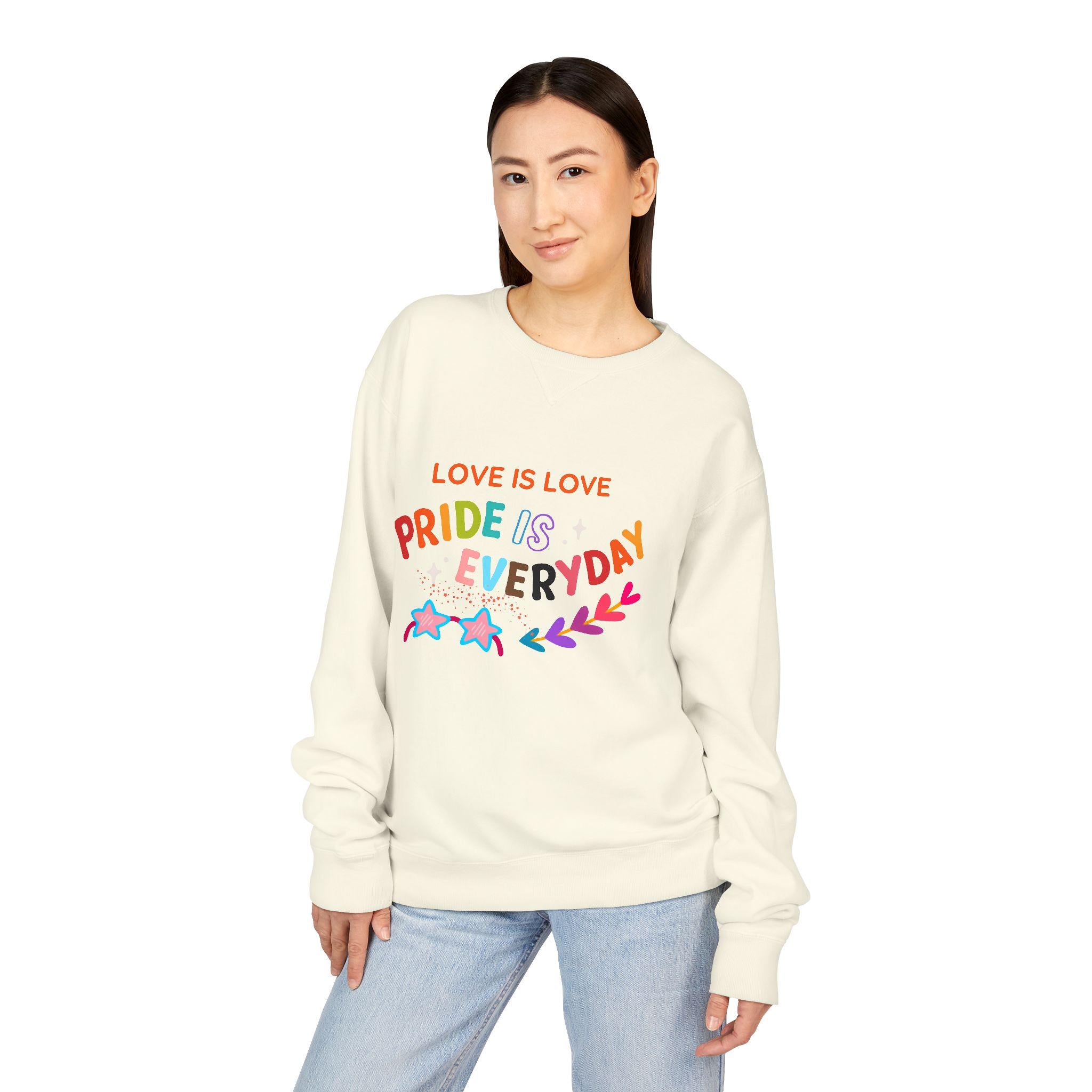 Pride Crewneck Sweatshirt - Love is Love, LGBTQ+ Apparel, Pride Month Gift, Comfortable Casual Wear, Unisex Fashion