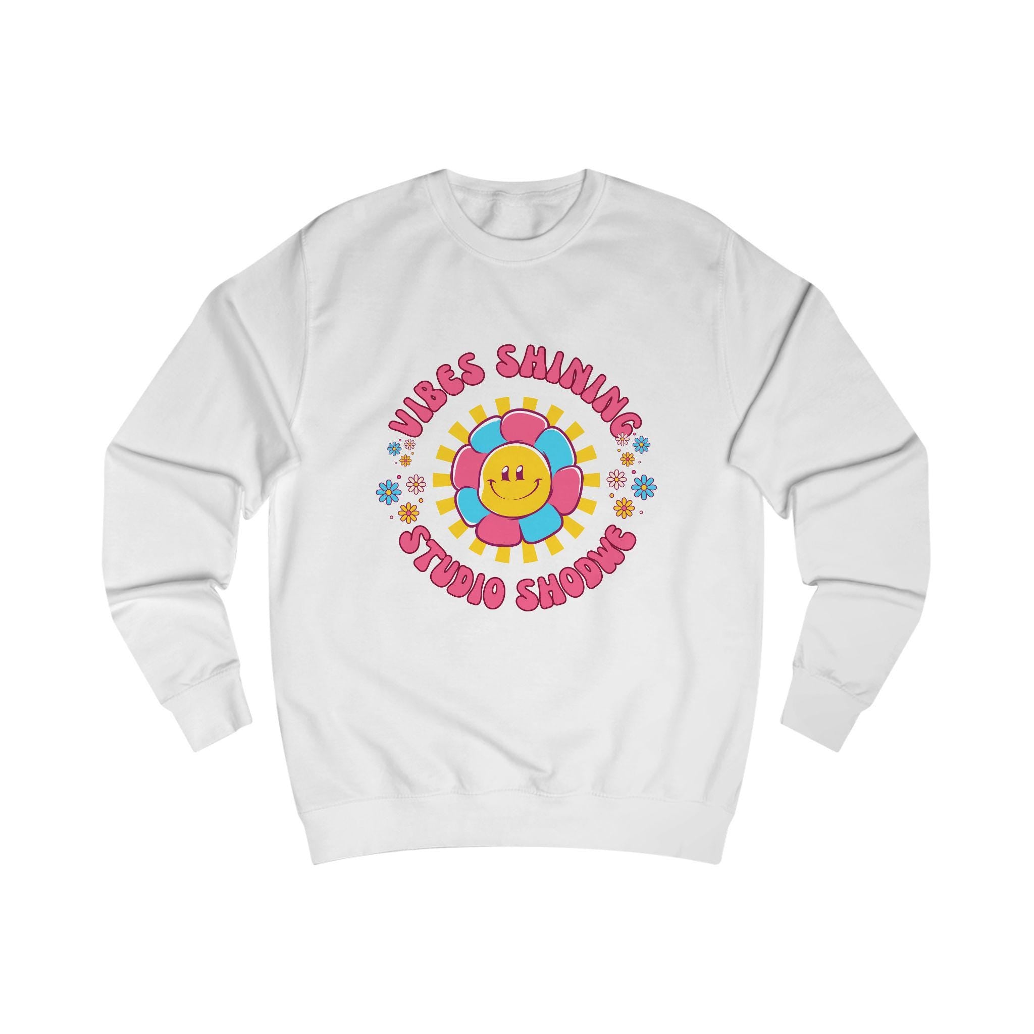 Retro Flower Power Unisex Sweatshirt, Cozy Gift, 70s Vibe, Studio Vibes, Casual Style, Trendy Apparel