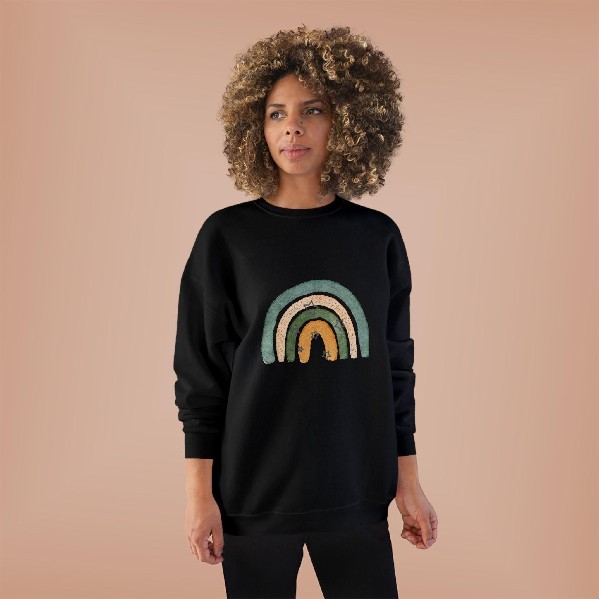 Rainbow Eco-Friendly Crewneck Sweatshirt, Unisex Sweatshirt, Sustainable Fashion, Cozy Apparel, Gift for Nature Lovers, Casual Wear