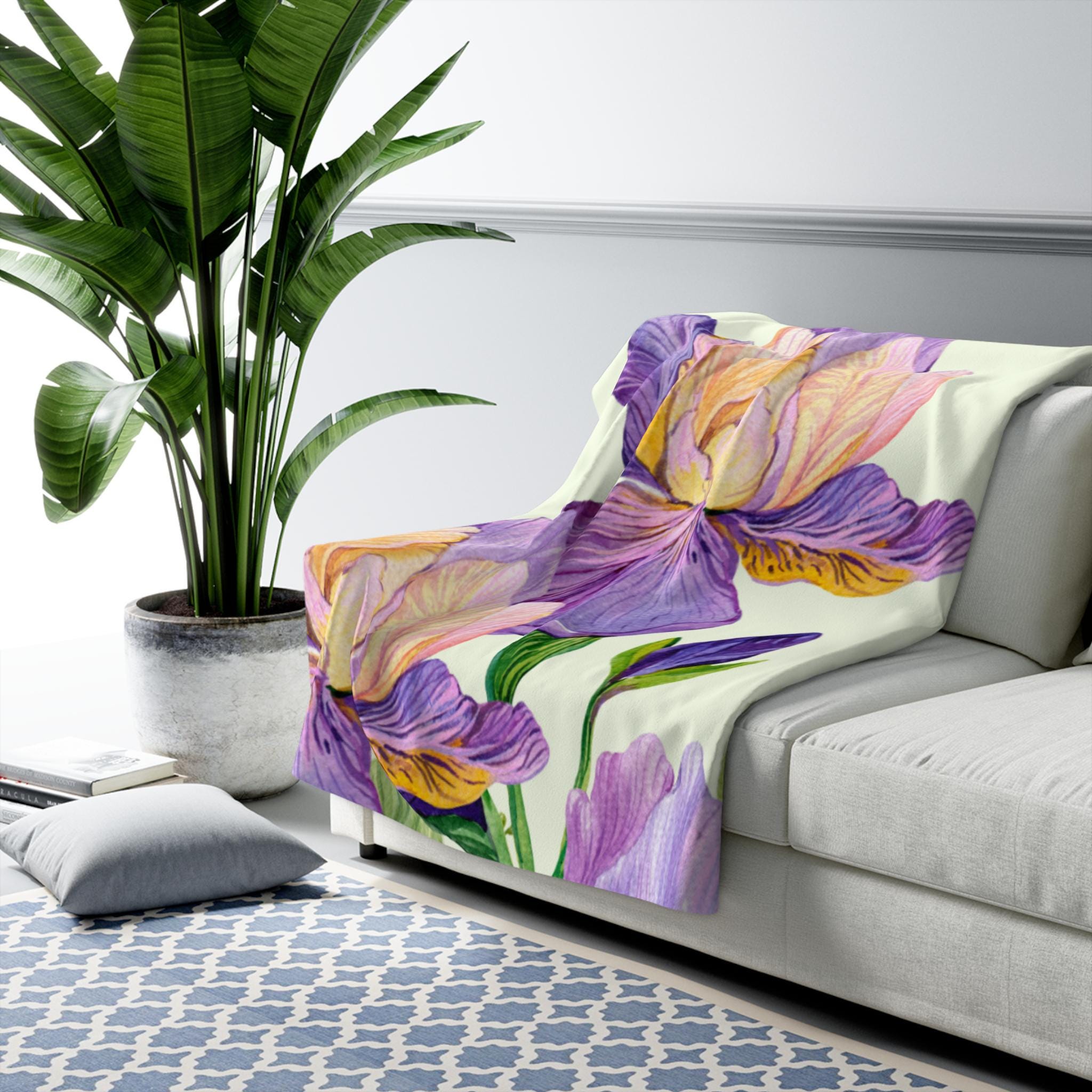 Cozy Floral Sherpa Fleece Blanket - Soft Embrace for Home, Perfect Gift for All Occasions, Winter Warmth, Bed and Couch Decor