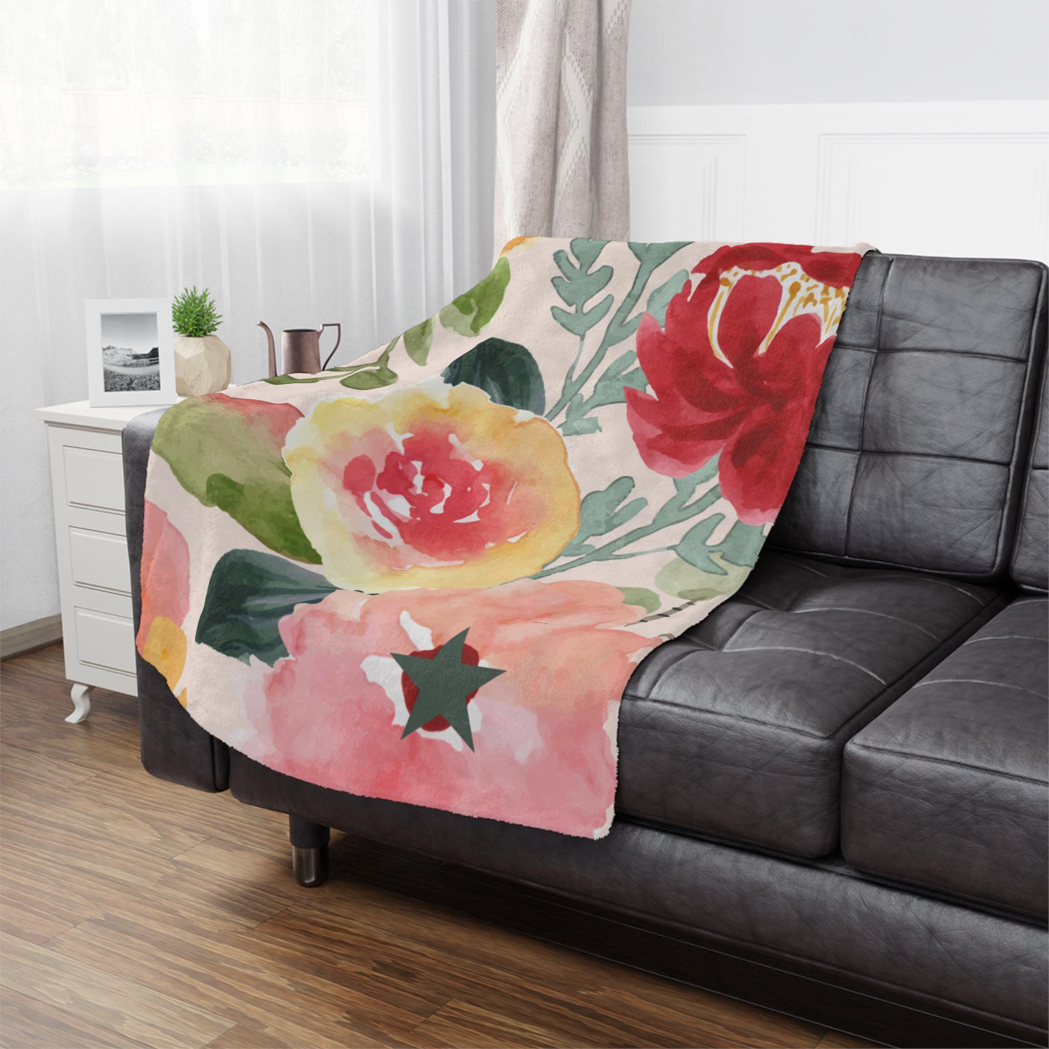 Floral Minky Blanket | Cozy Throw for Babies, Nursery Decor, Baby Shower Gift, Soft Floral Blanket, Mother's Day Present