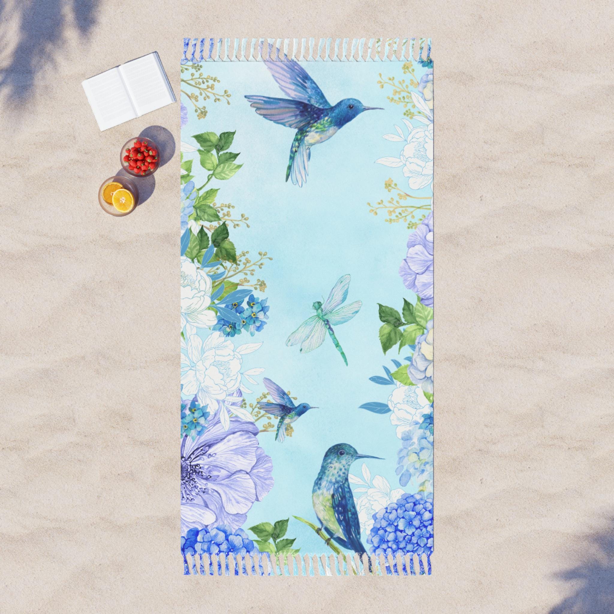 Boho Beach Towel, Vibrant Floral Picnic Wrap, Summer Pool Accessory, Beach Day Essential, Gift for Nature Lovers, Bohemian Decor