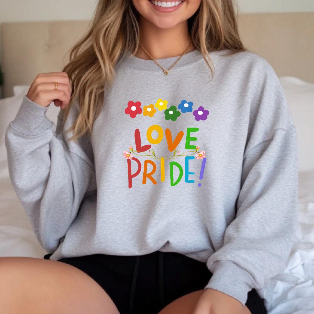 Pride Love Unisex Sweatshirt | LGBTQ+ Apparel, Gay Pride Gift, Inclusive Fashion, Summer Pride Celebrations, Rainbow Sweatshirt