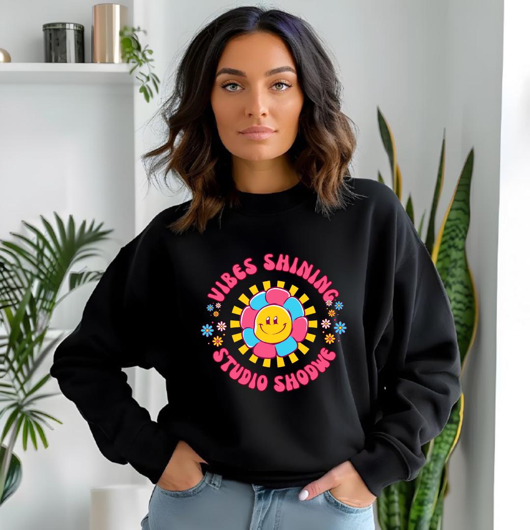 Retro Flower Power Unisex Sweatshirt, Cozy Gift, 70s Vibe, Studio Vibes, Casual Style, Trendy Apparel